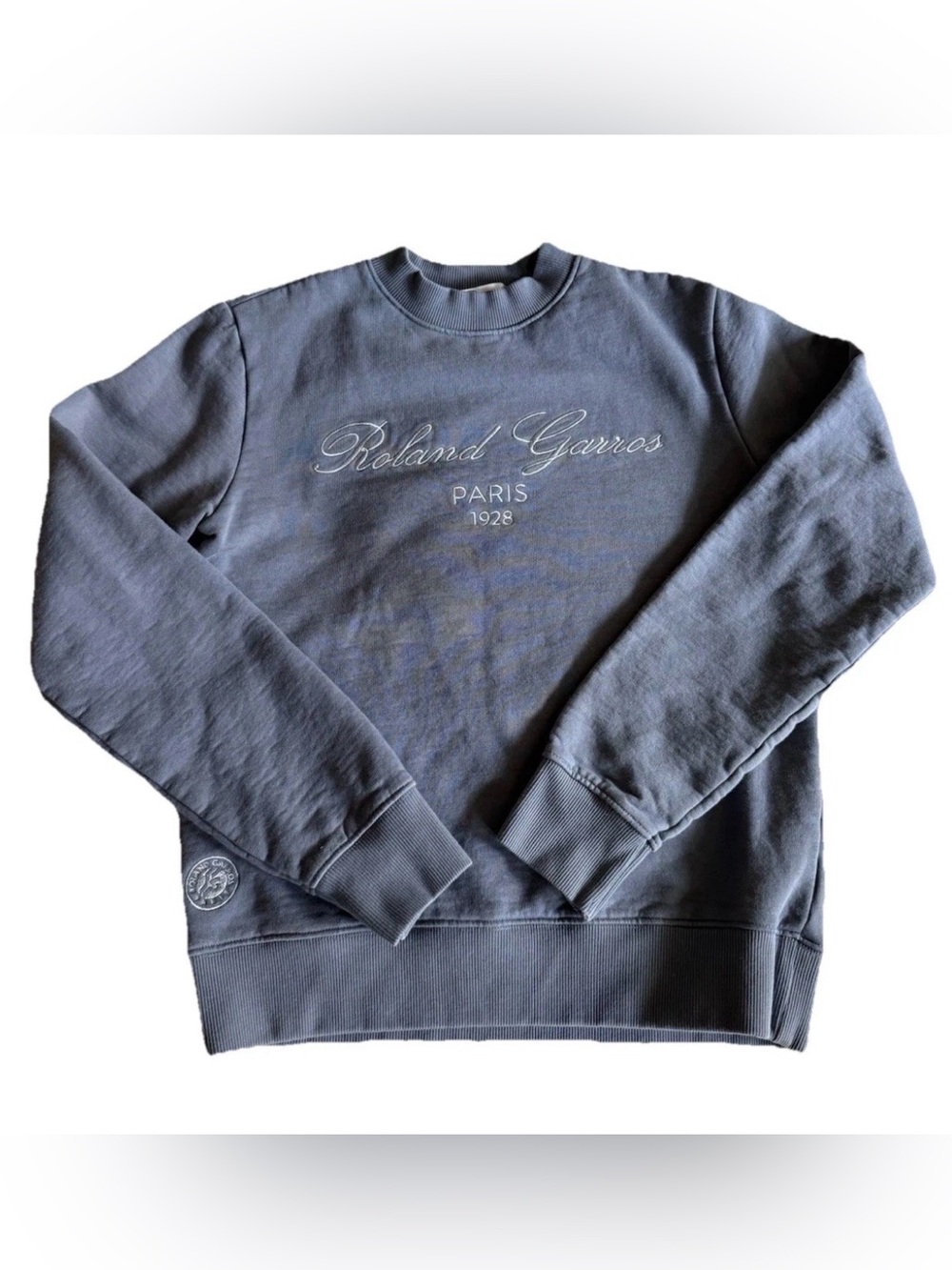 Roland Garros Paris 1928 Crewneck Sweatshirt XS Gray Embroidered French Open